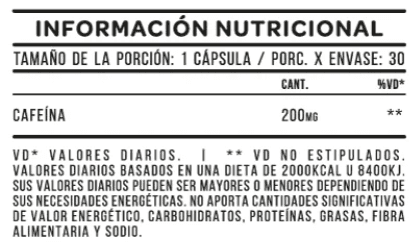 Cafeína Star Nutrition 200 - 30 Cápsulas miniatura 3